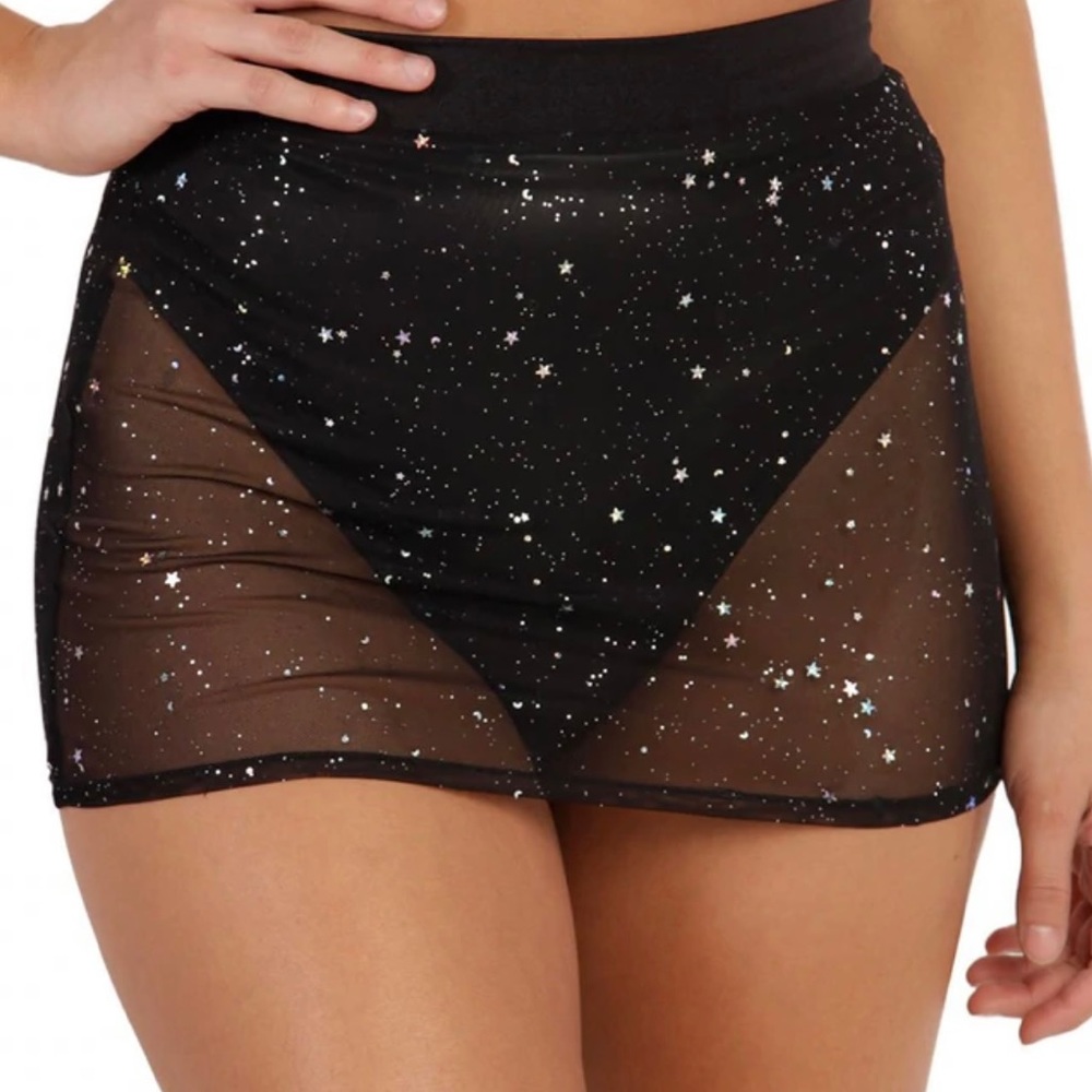 Halo Star Mini Skirt, Black, XL